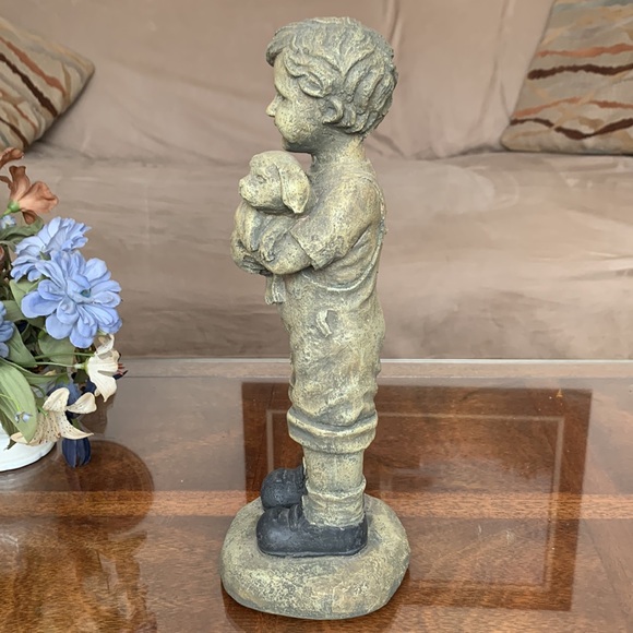 Boy & Puppy Dog Better Homes Garden Statue Lawn Indoor Outdoor Decoration Decor - Picture 3 of 7